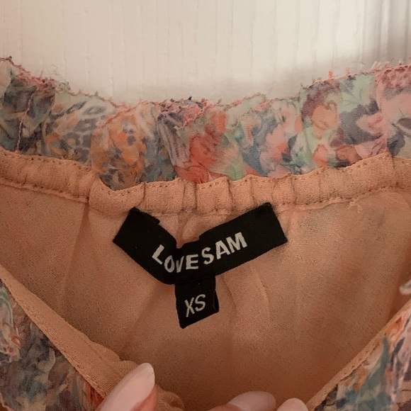 Love Sam chiffon floral boned top, cap shoulder - Picture 3 of 3